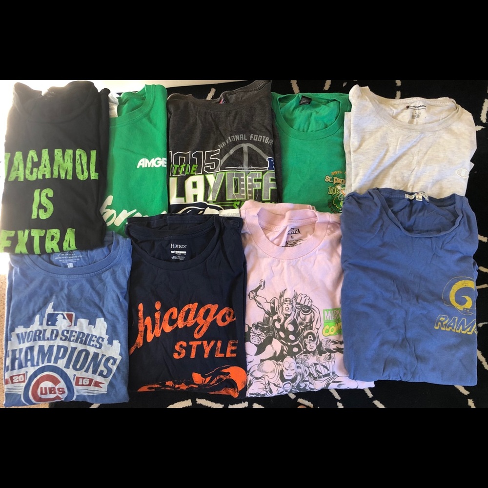 Bundle of Mens Large Hanes, Fruit of Loom, Marvel.
